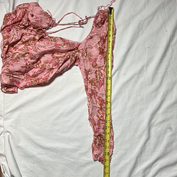 Free people Hilary printed top pink combo size M new with tag - Picture 12 of 12